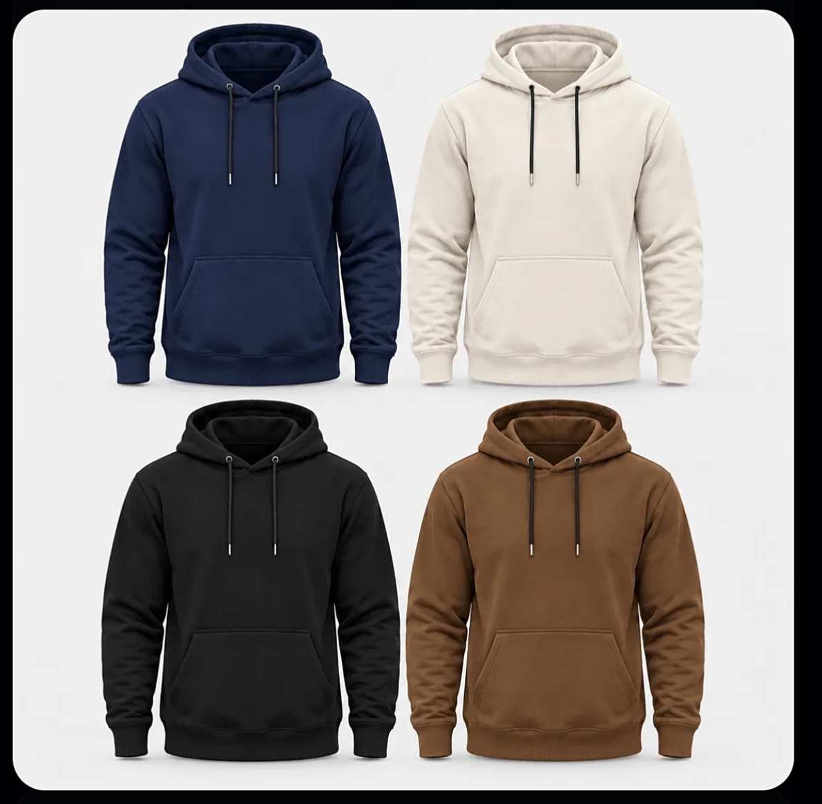 Premium Solid Color Pullover Hoodie for Men Without Print Solid Colour
